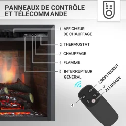 BALDERIA Elektrokamin Calida 30 - Einbau mit Heizung 2000 W, 3D-Flamme