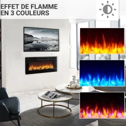 BALDERIA Elektrokamin Fiamma 40 - Einbaukamin mit Heizung 2000 W
