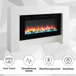 BALDERIA Elektrokamin Herkules - Standkamin, Heizung 2000 W, weiss