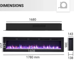 BALDERIA Elektrokamin Leif 70 - Stand, Wand, Einbau, Heizung 1800 W