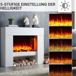 BALDERIA Elektrokamin Naran - Standkamin mit Heizung 2000 W, weiss