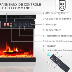 BALDERIA Elektrokamin Orson 50 - Einbaukamin mit Heizung 1800 W
