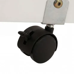 Bambus Standgarderobe MCW-Q33, Garderobenständer Kleiderständer Schuhregal, Stange 3 Ablagen Rollen 175x93x38cm ~ weiß