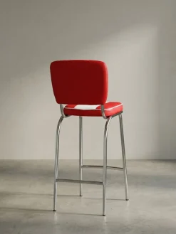 Barhocker Retro 50er Jahre Dinerstil Weiß, Rot 40x38x110 cm