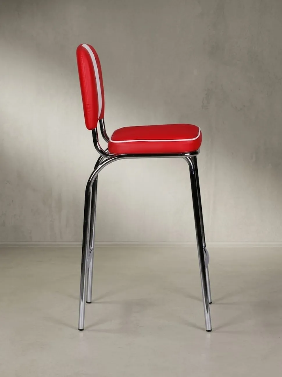 Barhocker Retro 50er Jahre Dinerstil Weiß, Rot 40x38x110 cm