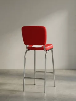 Barhocker Retro 50er Jahre Dinerstil Weiß, Rot 40x38x110 cm