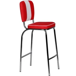 Barstuhl American Diner 50er Jahre Retro look Rot Weiß Leder Optik