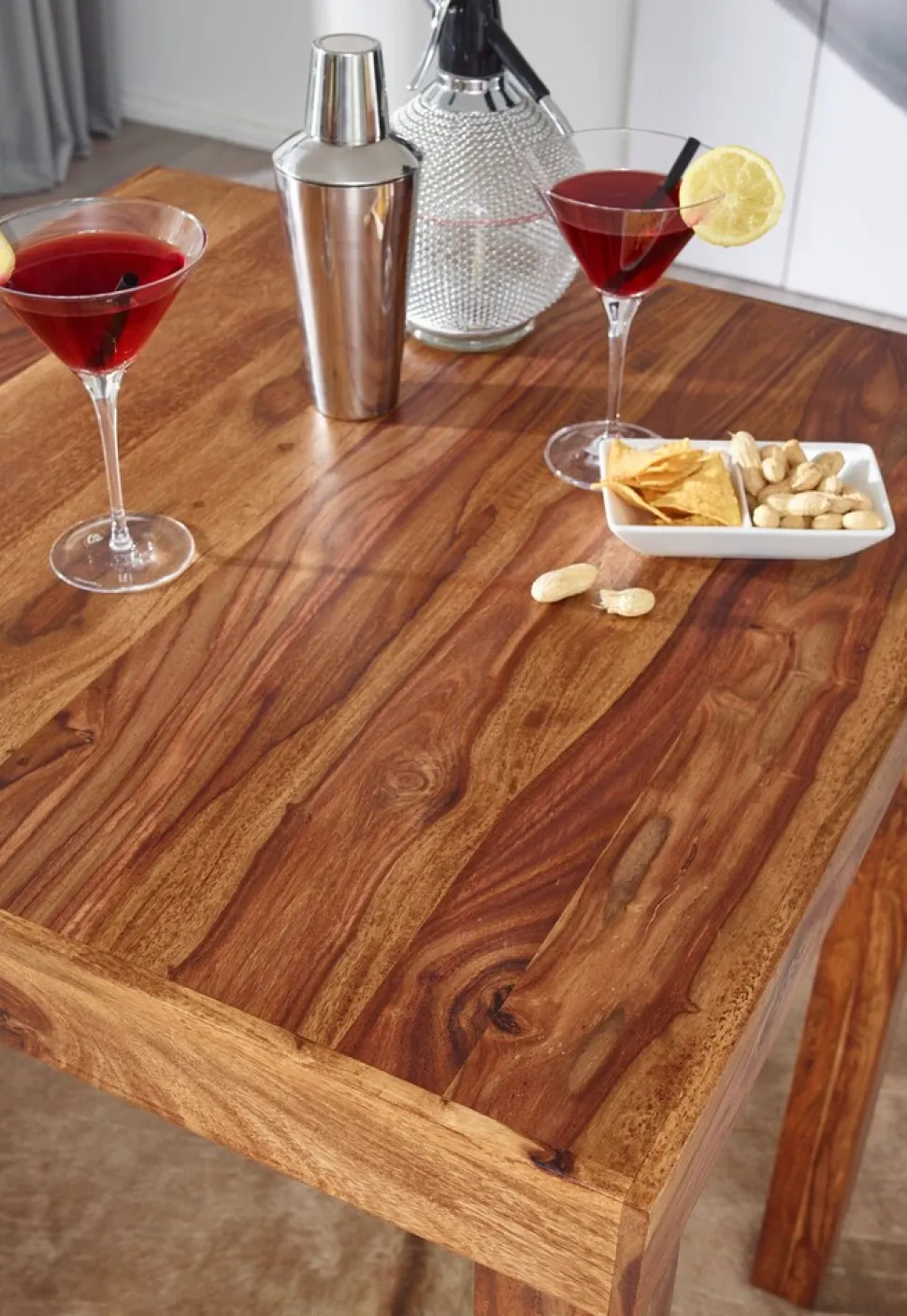 Bartisch – Massivholz, 80x80x110 cm, dunkelbraun, Landhaus-Stil