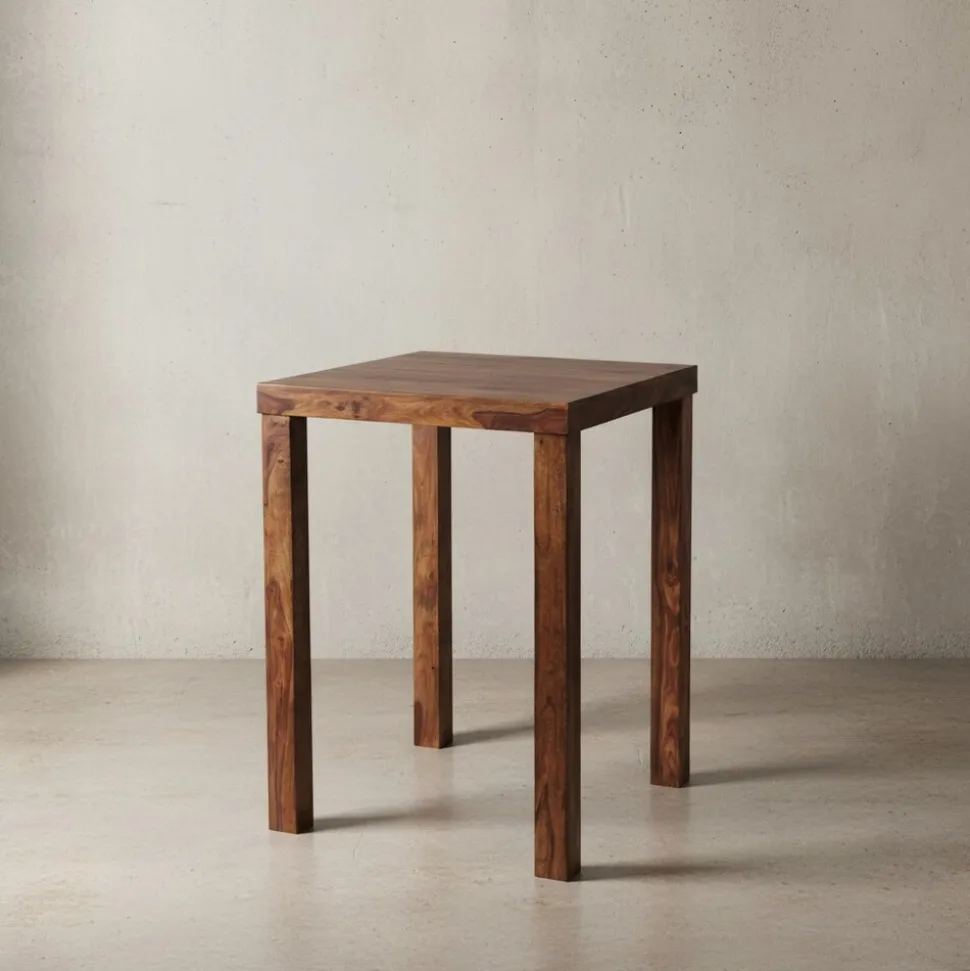 Bartisch – Massivholz, 80x80x110 cm, dunkelbraun, Landhaus-Stil