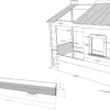 Baumhaus Bett 90 x 200 cm Liegefläche und Bettschublade offenes Dach Weiß lackiert