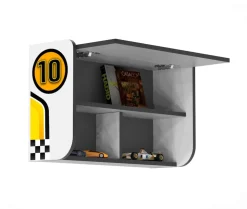 Bücherregal mit Klappe Wandregal für Kinderzimmer Weiß