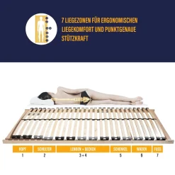 BeCoBeCo Easy Star Lattenrost verstellbar – Individuell anpassbares Kopfteil, ideal für alle Matratzenarten, stabil, langlebig, für hohen Schlafkomfort140 x 200 cm