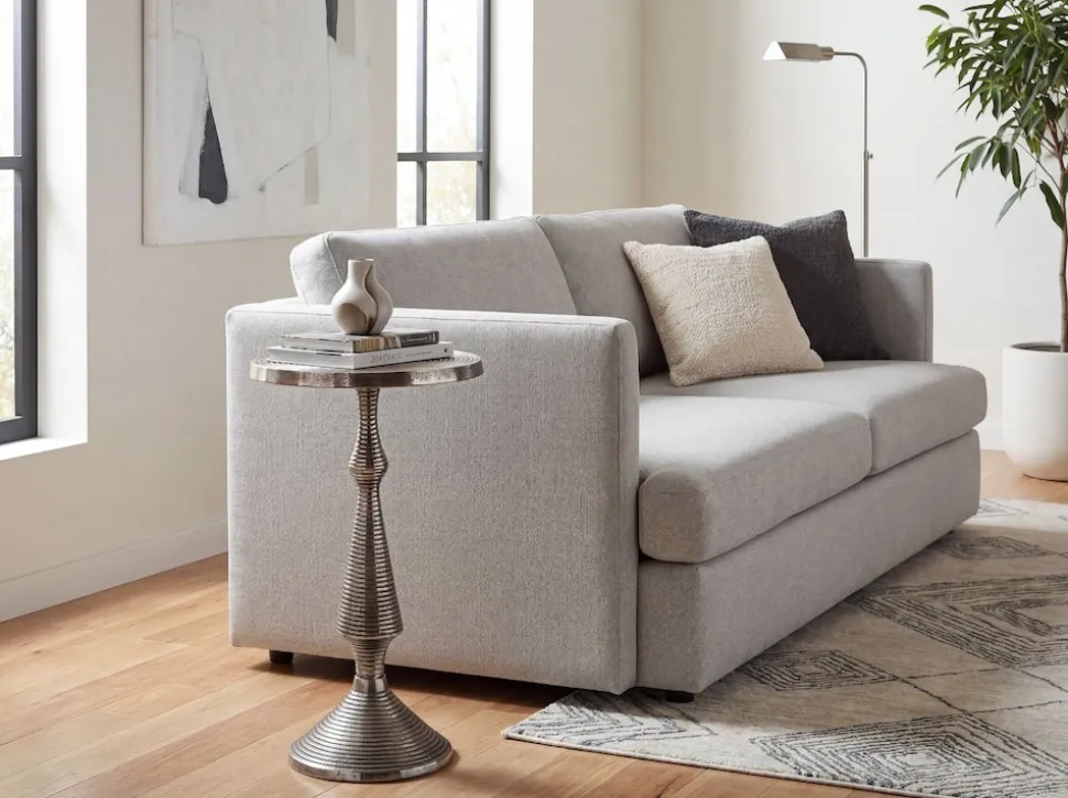 Beistelltisch Alu Silber 30cm Metall Couchtisch Wohnzimmertisch Dekotisch Tisch