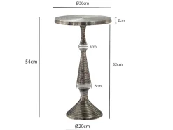Beistelltisch Alu Silber 30cm Metall Couchtisch Wohnzimmertisch Dekotisch Tisch