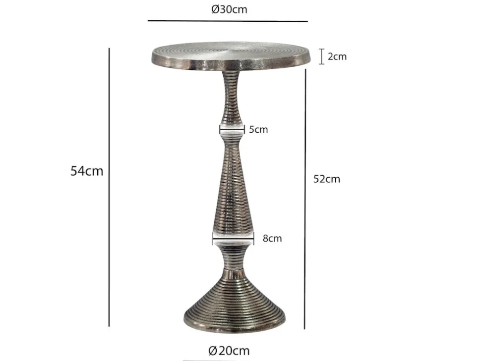 Beistelltisch Alu Silber 30cm Metall Couchtisch Wohnzimmertisch Dekotisch Tisch