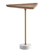 Beistelltisch FineBuy Anstelltisch Massivholz Marmor 45x40 cm Wohnzimmertisch