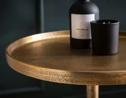 Beistelltisch FineBuy Echter Marmor Ø 34 cm Anstelltisch Wohnzimmertisch Rund