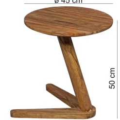 Beistelltisch – Rund Massivholz Natur 45x45 cm Landhaus