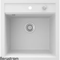 Bergström Granit Spüle Küchenspüle Einbauspüle Spülbecken 490x500mm Weiß