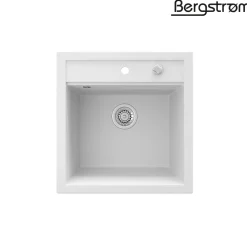 Bergström Granit Spüle Küchenspüle Einbauspüle Spülbecken 490x500mm Weiß