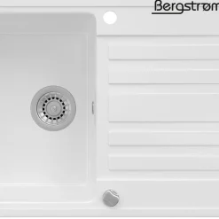 BERGSTRÖM Keramik Spüle VALENCIA Beschichtet Küche Einbauspüle Spülbecken Weiß