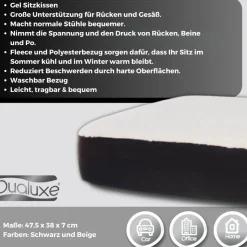 Best Direct® Sitzkissen, Gelkissen zum sitzen, Autositzkissen, Sitzerhöhung Dualuxe