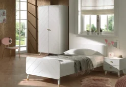 BILLY Jugendzimmer Set 3-tlg. best. aus: Bett 90 x 200 cm, Nachtkonsole und Kleiderschrank 2-trg.