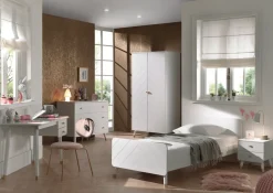BILLY Jugendzimmer Set 4-tlg. best. aus: Bett 90 x 200 cm, Nachtkonsole, Schreibtisch und Schubladen Kommode