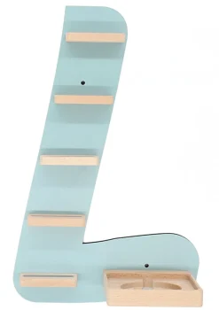 BOARTI Kinderregal Buchstabe L | hängend für Toniebox und Tonie Figuren | platzsparendes Regal | H. 47 x B. 32 x T. 19 | Wandregal Musikbox und Figuren Aufbewahrung Magneteinsätzen | Aufbewahrungsregal Holz