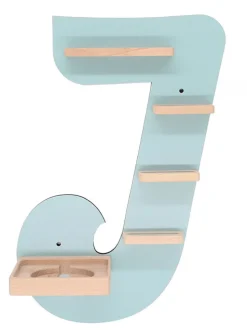 BOARTI Kinderregal Buchstabe J | hängend für Toniebox und Tonie Figuren | platzsparendes Regal | H. 47 x B. 32 x T. 19 | Wandregal Musikbox und Figuren Aufbewahrung Magneteinsätzen | Aufbewahrungsregal Holz