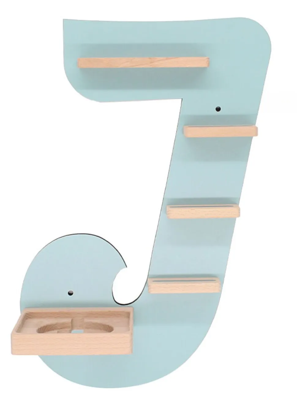 BOARTI Kinderregal Buchstabe J | hängend für Toniebox und Tonie Figuren | platzsparendes Regal | H. 47 x B. 32 x T. 19 | Wandregal Musikbox und Figuren Aufbewahrung Magneteinsätzen | Aufbewahrungsregal Holz