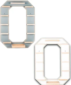BOARTI Kinderregal Buchstabe O | hängend für Toniebox und Tonie Figuren | platzsparendes Regal | H. 54 x B. 40 x T. 19 | Wandregal Musikbox und Figuren Aufbewahrung Magneteinsätzen | Aufbewahrungsregal Holz