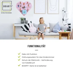 BOARTI Kinderregal Buchstabe O | hängend für Toniebox und Tonie Figuren | platzsparendes Regal | H. 54 x B. 40 x T. 19 | Wandregal Musikbox und Figuren Aufbewahrung Magneteinsätzen | Aufbewahrungsregal Holz