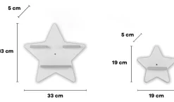 BOARTI Kinderregal Stern | hängend für Tonie Figuren | platzsparendes Regal | Maße: H. 33 x B. 33 x T. 5 cm | Wandregal für Figuren Aufbewahrung mit Magneteinsätzen | Aufbewahrungsregal Holz