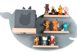 BOARTI Kinderregal Wal | hängend für Toniebox und Tonie Figuren | Regal | Maße: H. 29 x B. 51 x T. 19 cm | Wandregal für Musikbox und Figuren Aufbewahrung mit Magneteinsätzen | Aufbewahrungsregal Holz