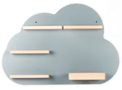BOARTI Kinderregal Wolke | hängend für Toniebox und Tonie Figuren | platzsparendes Regal | H. 34 x B. 48 x T. 19 | Wandregal Musikbox Figuren Aufbewahrung mit Magneteinsätzen | Aufbewahrungsregal Holz Wolken