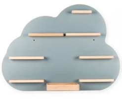 BOARTI Kinderregal Wolke | hängend für Toniebox und Tonie Figuren | platzsparendes Regal | H. 40 x B. 55 x T. 19 cm | Wandregal für Musikbox und Figuren Aufbewahrung Magneteinsätzen | Aufbewahrungsregal Holz