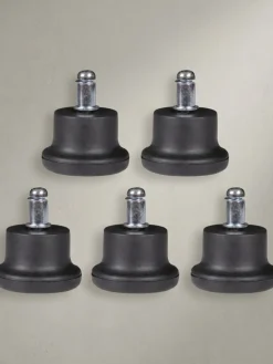 Bodengleiter 5er-Set Polyurethan Schwarz Ø11mm Rund