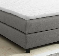 Boxspringbett Boxbett Glenn 1 Hotelbett 140x200 Bonellfederkern Bett Topper hellgrau