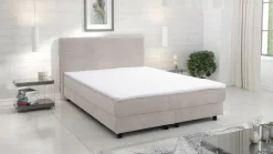Boxspringbett Boxbett Glenn 1 Hotelbett 140x200 Bett Topper Cordstoff Beige
