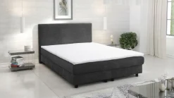 Boxspringbett Boxbett Glenn 2 Hotelbett 140x200 Bett Topper Cordstoff Graphite