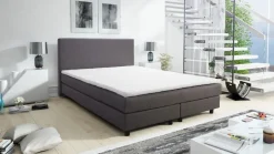 Boxspringbett Boxbett Glenn 2 Hotelbett 140x200 Bonellfederkern Bett Topper grau