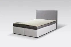 Boxspringbett Hotelbett 140x200 Bonellfederkern Bett Topper Paxos 3 Grau Weiß