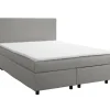 Boxspringbett Hotelbett 140x200 Bonellfederkern Bett mit Topper Paxos 1 hellgrau