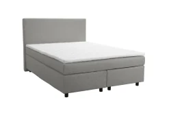 Boxspringbett Hotelbett 140x200 Bonellfederkern Bett mit Topper Paxos 1 hellgrau