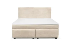 Boxspringbett Paxos Cordstoff Beige 140x200 Hotelbett Bonellfederkern Bett
