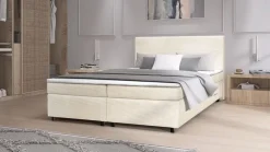 Boxspringbett Paxos Cordstoff Beige 180x200 Hotelbett Bonellfederkern Bett