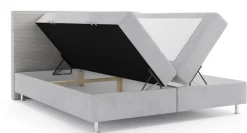 Boxspringbett RIO mit Bettkasten 180 x 200 cm Webstoff Bett Bettkasten Topper - versch. Ausführungen - Grau