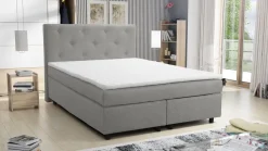 Boxspringbett 140x200 Hotelbett Bonellfederkern Topper Paxos 1 Chester hellgrau