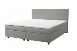 Boxspringbett 180x200 Hotelbett Bonellfederkern Bett mit Topper Paxos 4 hellgrau